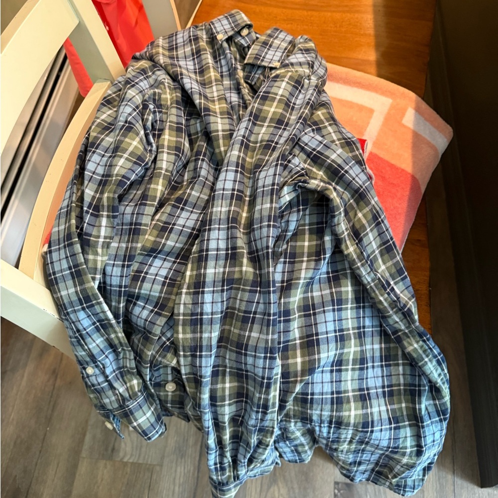 Vineyard Vines Green and Blue Plaid Shirt